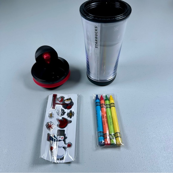 NEW 2012 STARBUCKS 8oz Kids Activity Insulated Tumbler with Crayons & Stickers - Picture 5 of 5